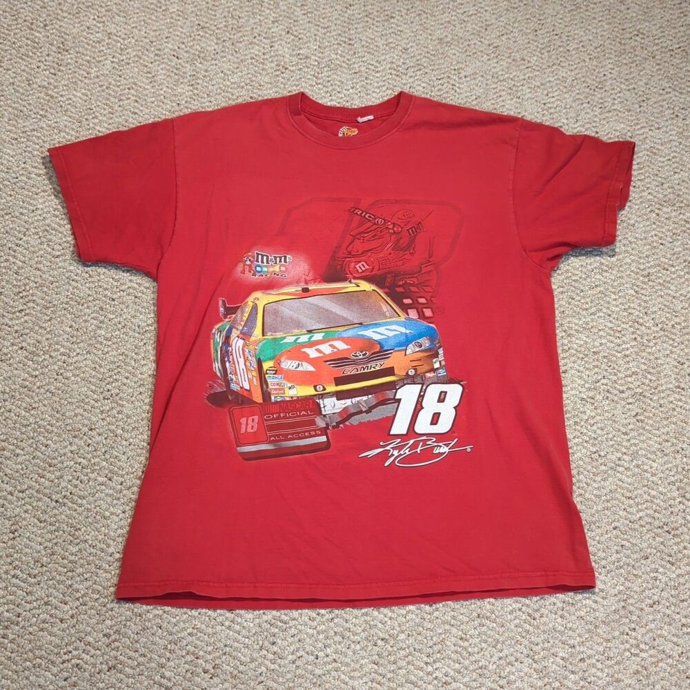 NASCAR Winners Circle M&M Racing T Shirt Mens XL Red Kyle Busch Double Sided